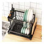 Escurridor Inoxidable Platero 2 Niveles Estante Cocina 43cm Negro