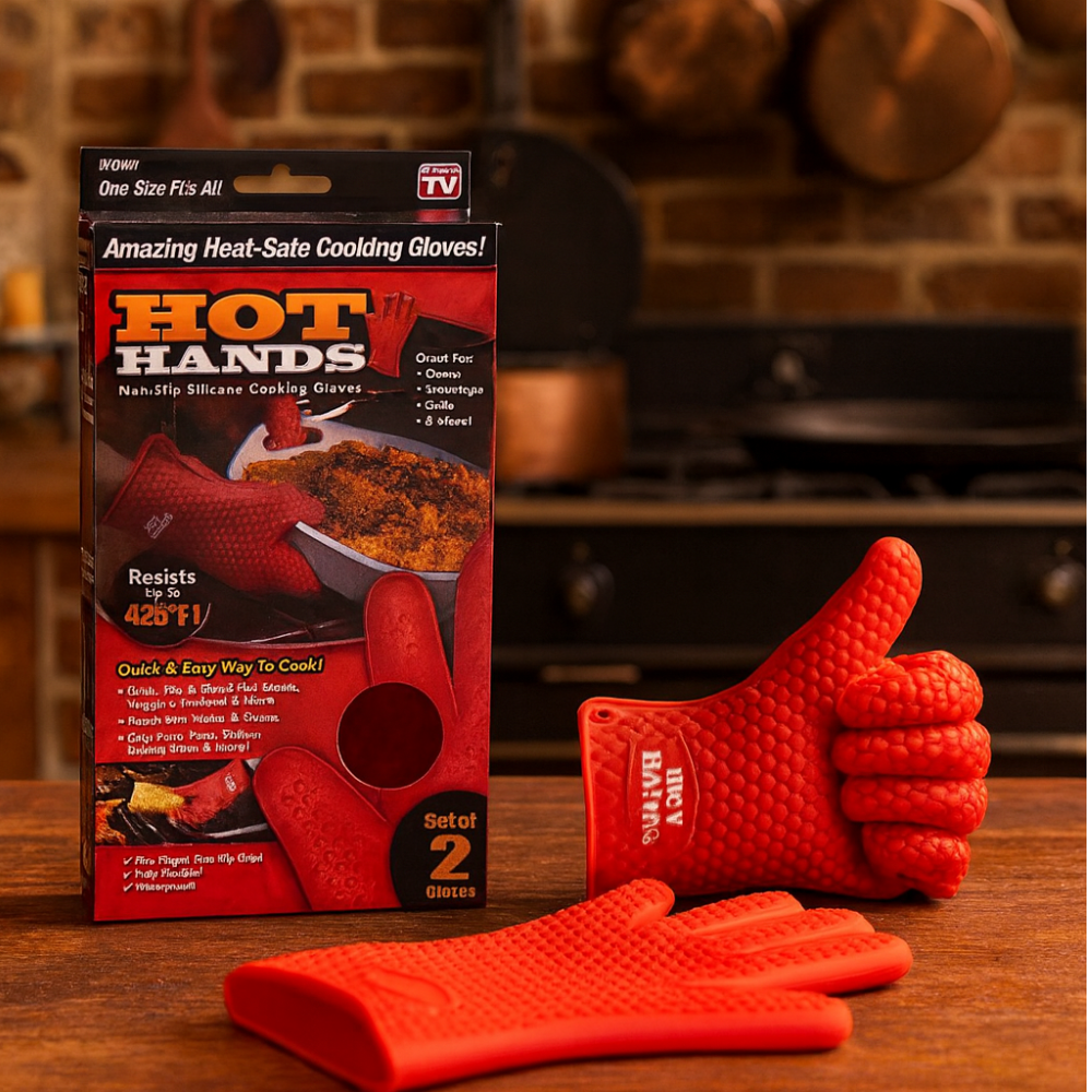 Guantes De Cocina Asados Protectora De Calor Hot Hands Parrilla BBQ Horno Vapores Ollas Sartenes Antideslizantes