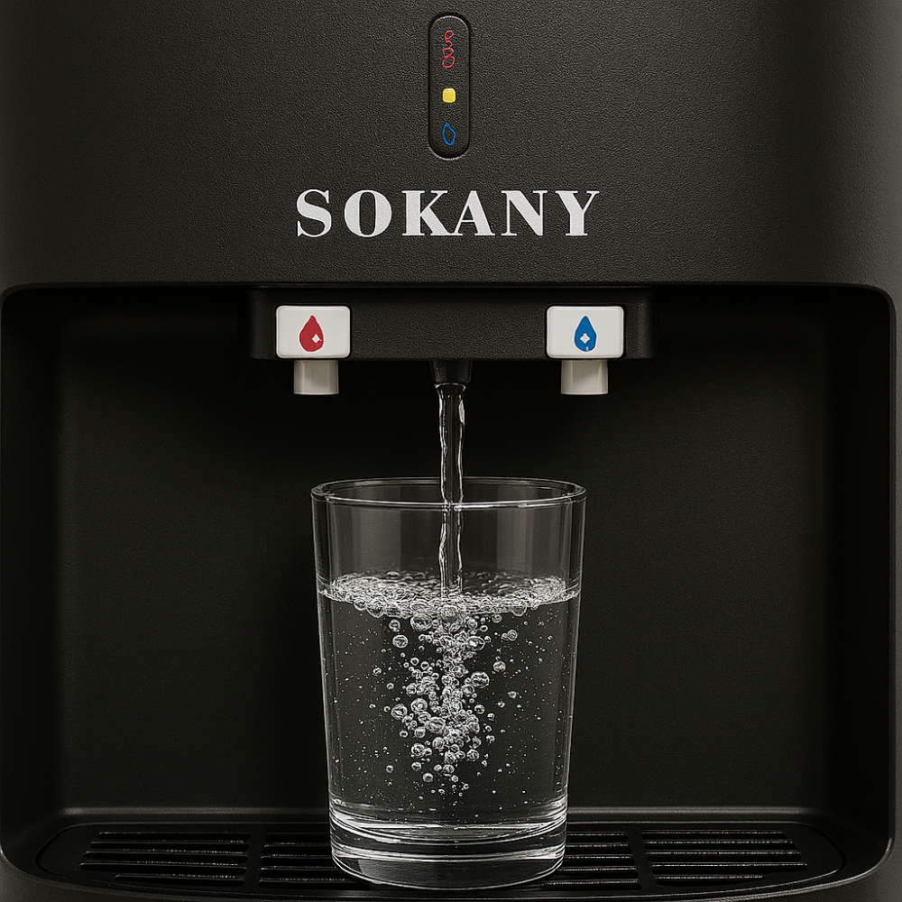 Dispensador Sokany 3 Temperaturas + Nevera  ¡Agua al Instante y Espacio Extra!
