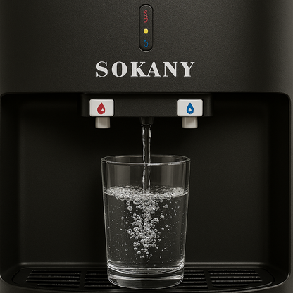 Dispensador Sokany 3 Temperaturas + Nevera 🔥❄️ ¡Agua al Instante y Espacio Extra!
