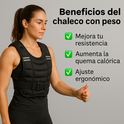 Chaleco entrenamiento 5KG para Entrenamiento Fitness Ajustable para crossfit