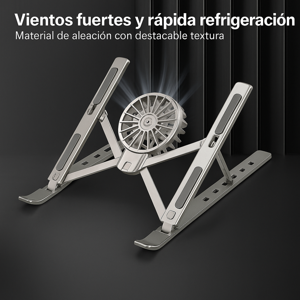 Soporte Plegable Para Portátil Con Ventilador Metálico