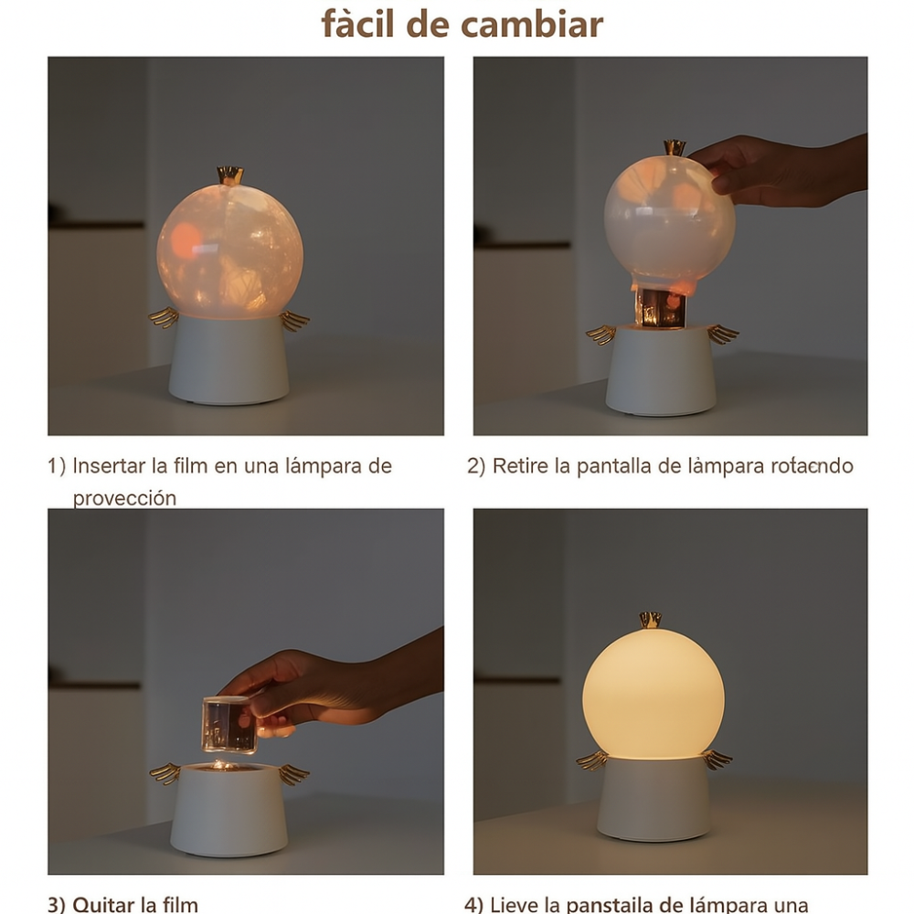 Lampara Mesa Moderna Escritorio Led Decorativa Ángel