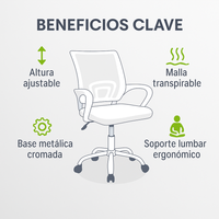 Silla Ejecutiva Ergonómica de Oficina Malla Negra | Ajustable, Ruedas, Apoyabrazos