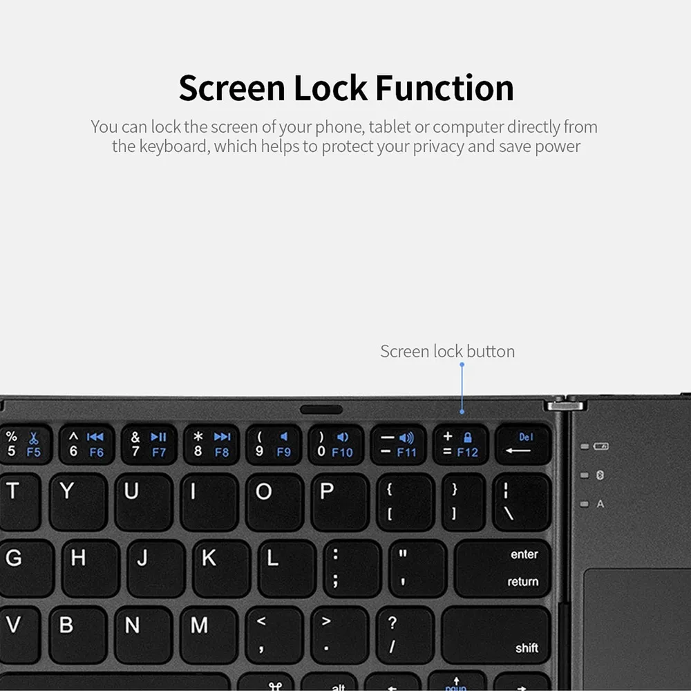 Teclado Inalámbrico Teclado Plegable Portátil Tipo C Touch