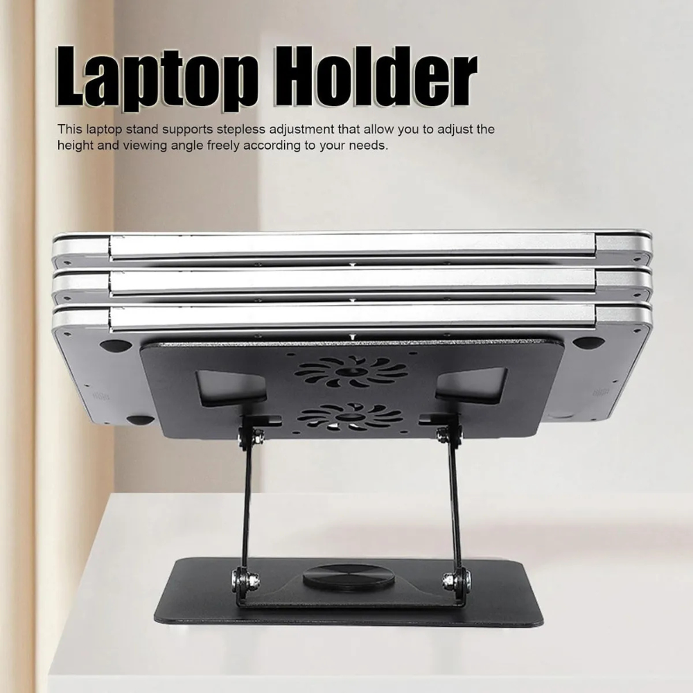 Soporte Ajustable Laptop Portátil 2 Ventiladores Base Pc Negro