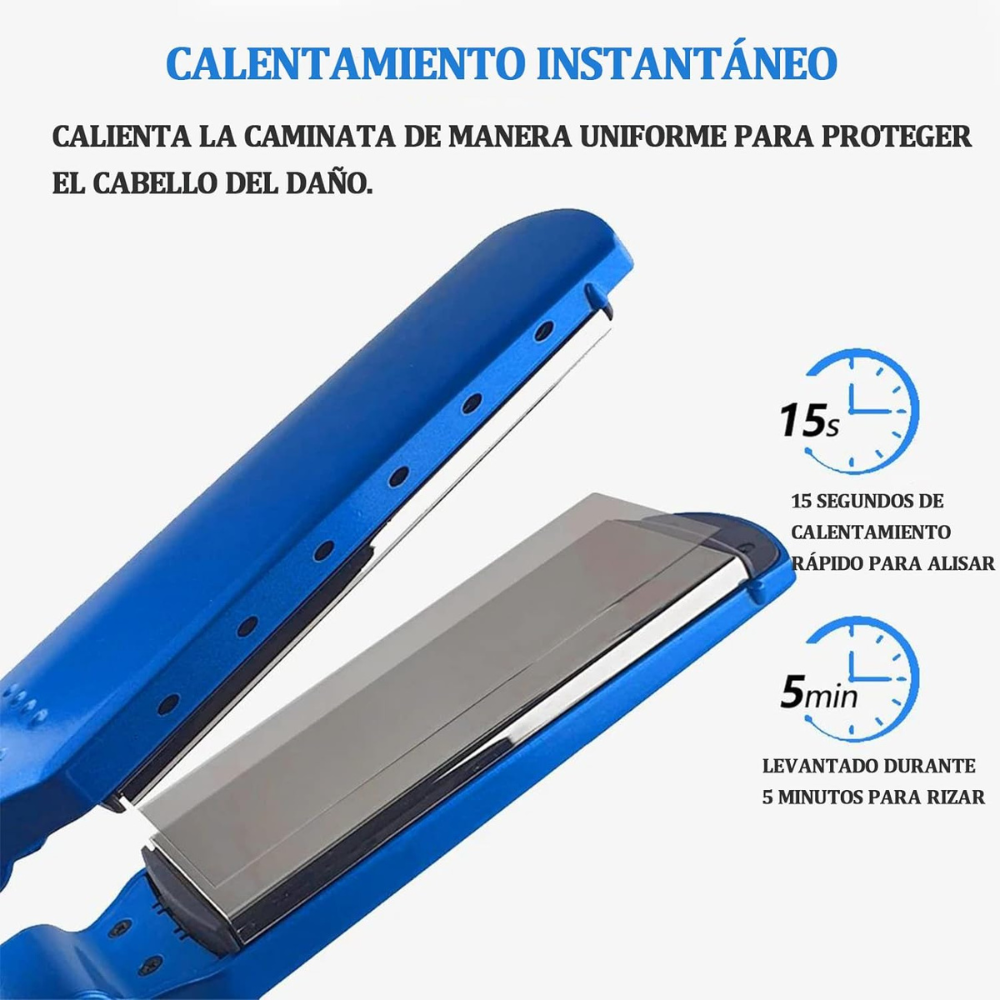 Combo Plancha, Rizador Y Peineta Nano Titanium Replica