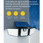 Lámpara Solar Exterior LED Sensor 3 Cabezales Ajustables