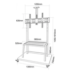 Soporte Pedestal Tv 98 A 150 Móvil Ruedas Resistente