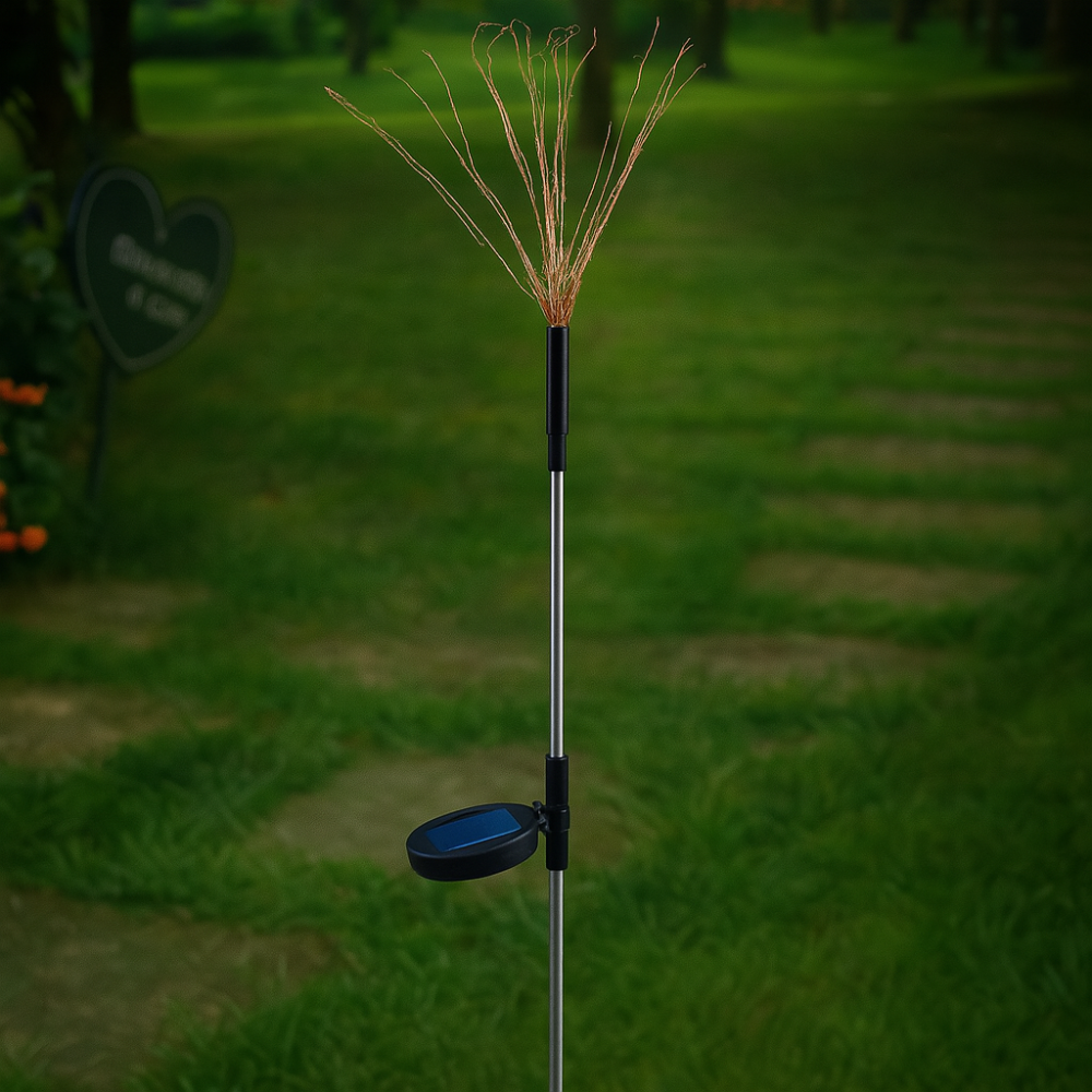 Luces Solares Jardín 120 LED Fuegos Artificiales IP65