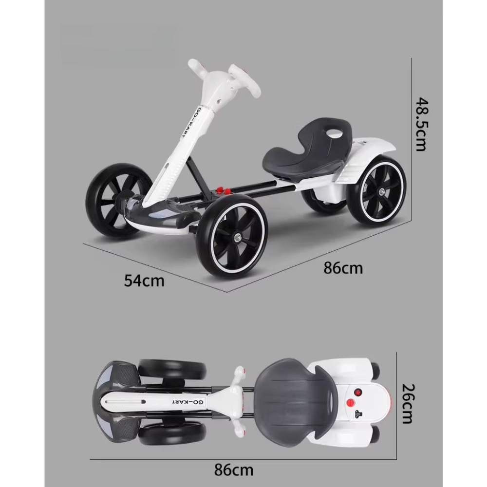Carro Go Kart Eléctrico Plegable Niños Ajustable Velocidad 8