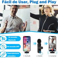 Micrófono Inalámbrico 2 E 1 Solapa K9 Celulares Tipo C Y iPhone