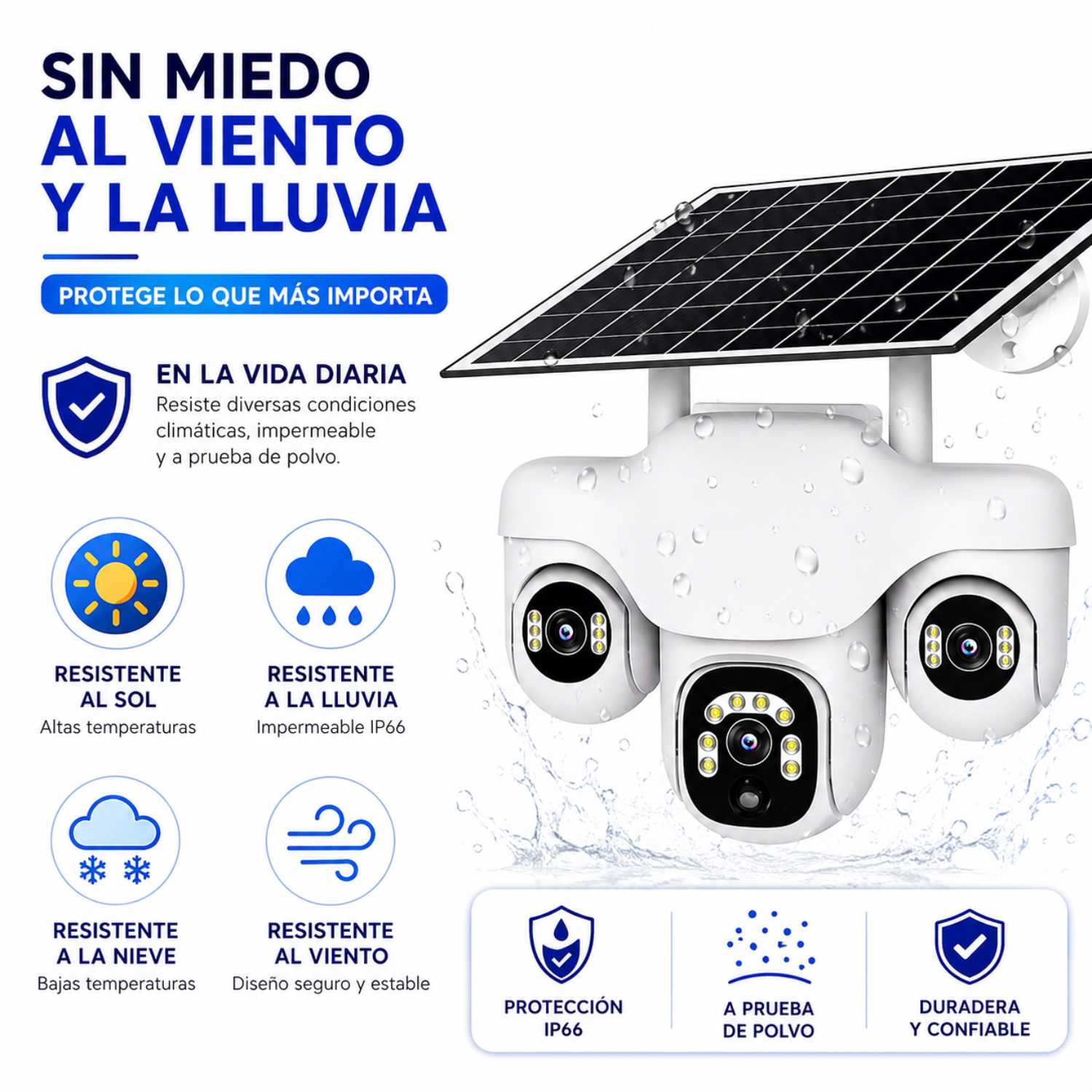 Cámara Solar Wifi 3 Lentes Robotica Seguimiento Automático