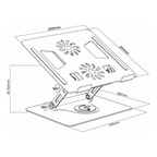 Soporte Ajustable Laptop Portátil 2 Ventiladores Base Pc Negro