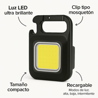 Thumbnail for Linterna Led Recargable Táctica Llavero Camping Destapador Mini Linterna Portátil EDC Emergencia Camping Hogar