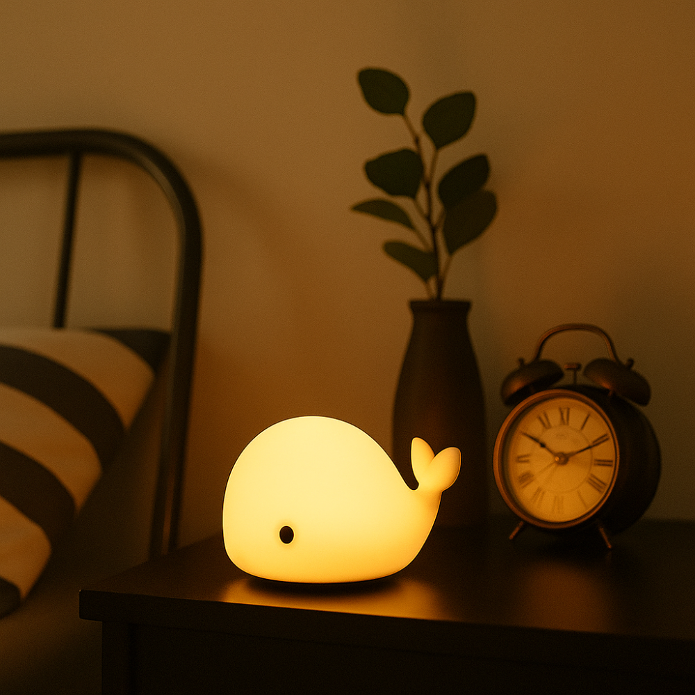 Lámpara Led Infantil Ballena Multicolor Luz Nocturna Usb