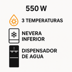 Dispensador Sokany 3 Temperaturas + Nevera  ¡Agua al Instante y Espacio Extra!