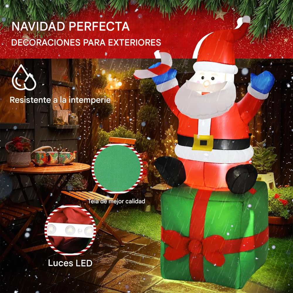 Muñeco Papa Noel Inflable Navideño Decoracion Navideña 180cm