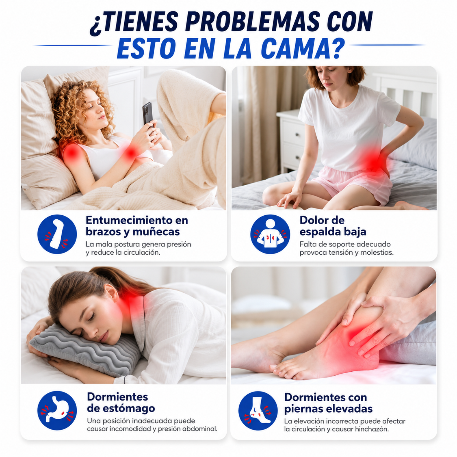 Almohada Cojín Ortopédico Espuma Memoria Soporte Cervical