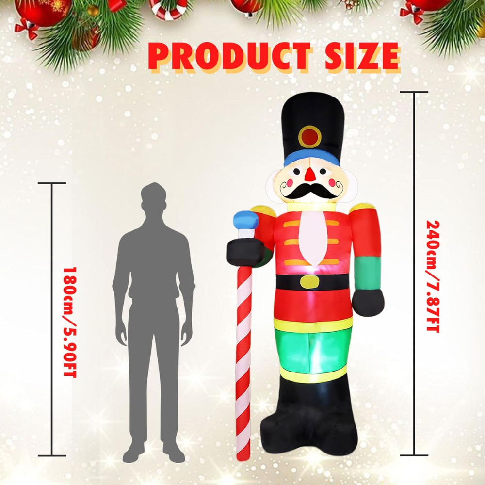 Muñeco Navidad Inflable Decoracion Navideña Soldado Led 50w