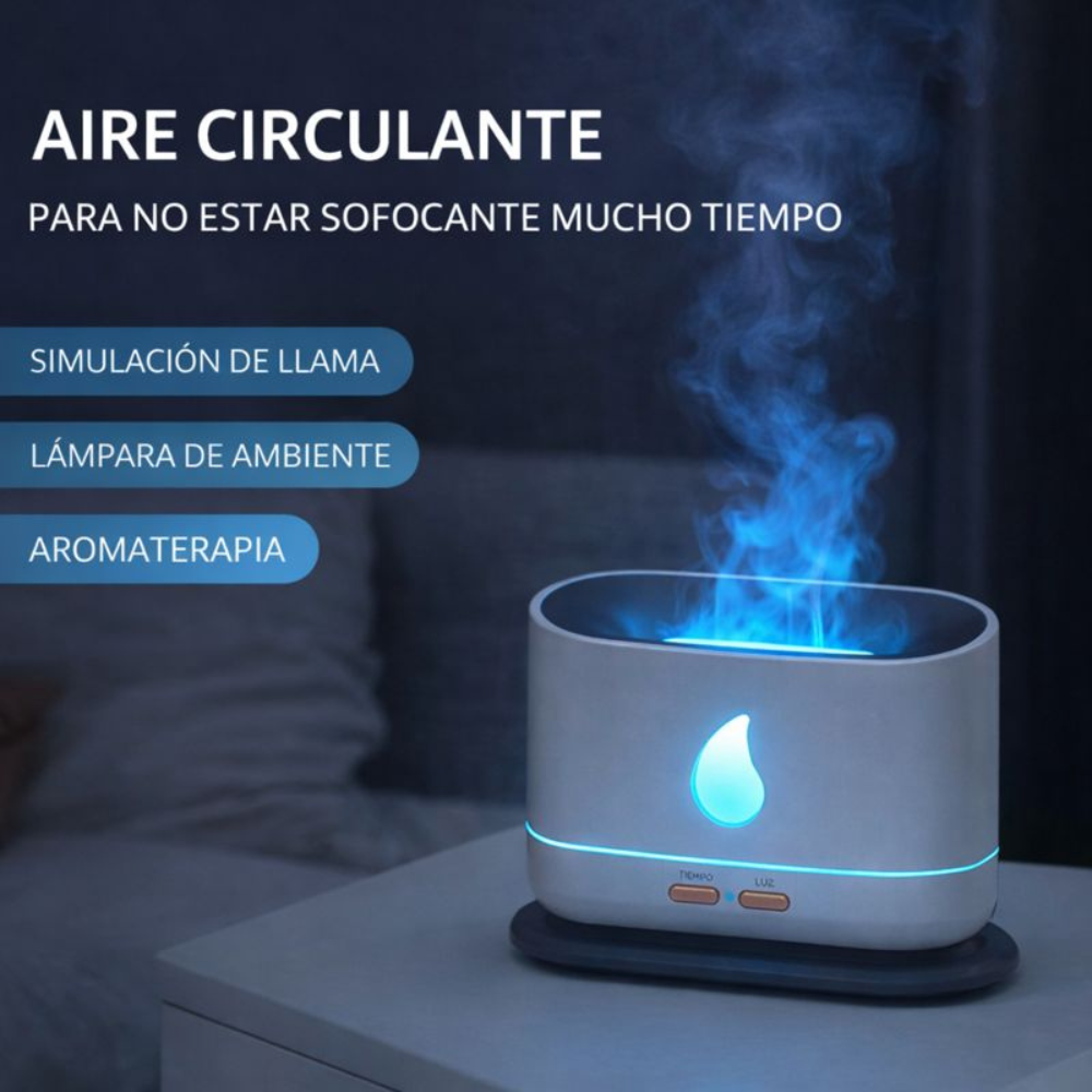 Humidificador Gotita A10 Llama Aroma Difusor Aceites Esencia Blanco 110v