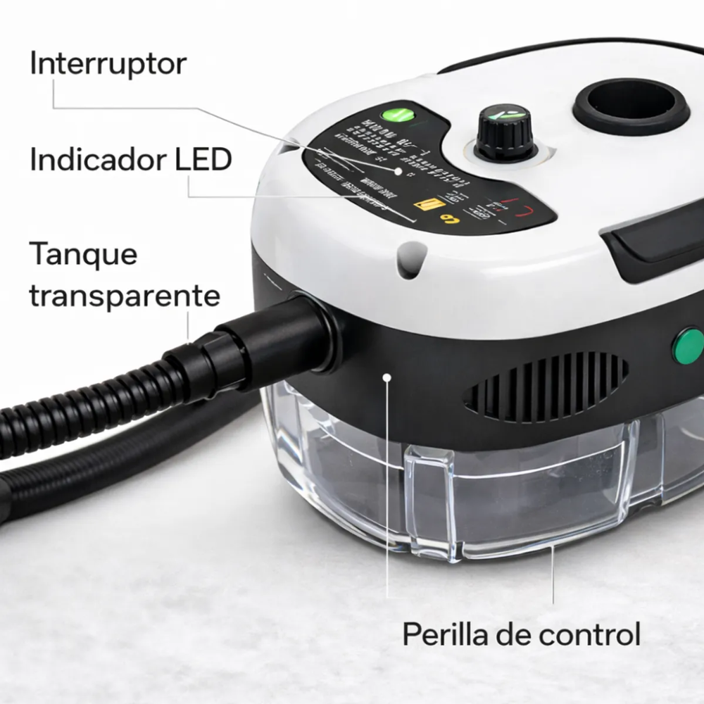 Limpiador a Vapor Eléctrico de Alta Presión 2500W Portátil para Hogar y Cocina