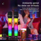Micrófono Inalámbrico Doble Karaoke Dinámico Profesional Rgb