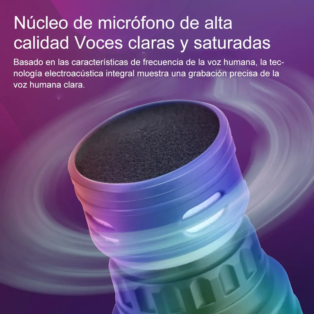 Micrófono Inalámbrico Doble Karaoke Dinámico Profesional Rgb