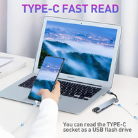 Thumbnail for Adaptador Hub 8 En 1 Tipo C Hdmi Puerto Land Usb Mac Y Pc Sd