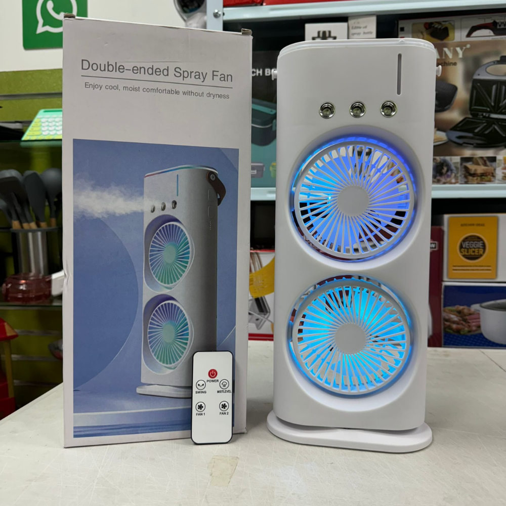 ❄️Aire Acondicionado Doble Portátil Recargable 3 En 1 Luz Led❄️