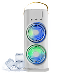 ❄️Aire Acondicionado Doble Portátil Recargable 3 En 1 Luz Led❄️