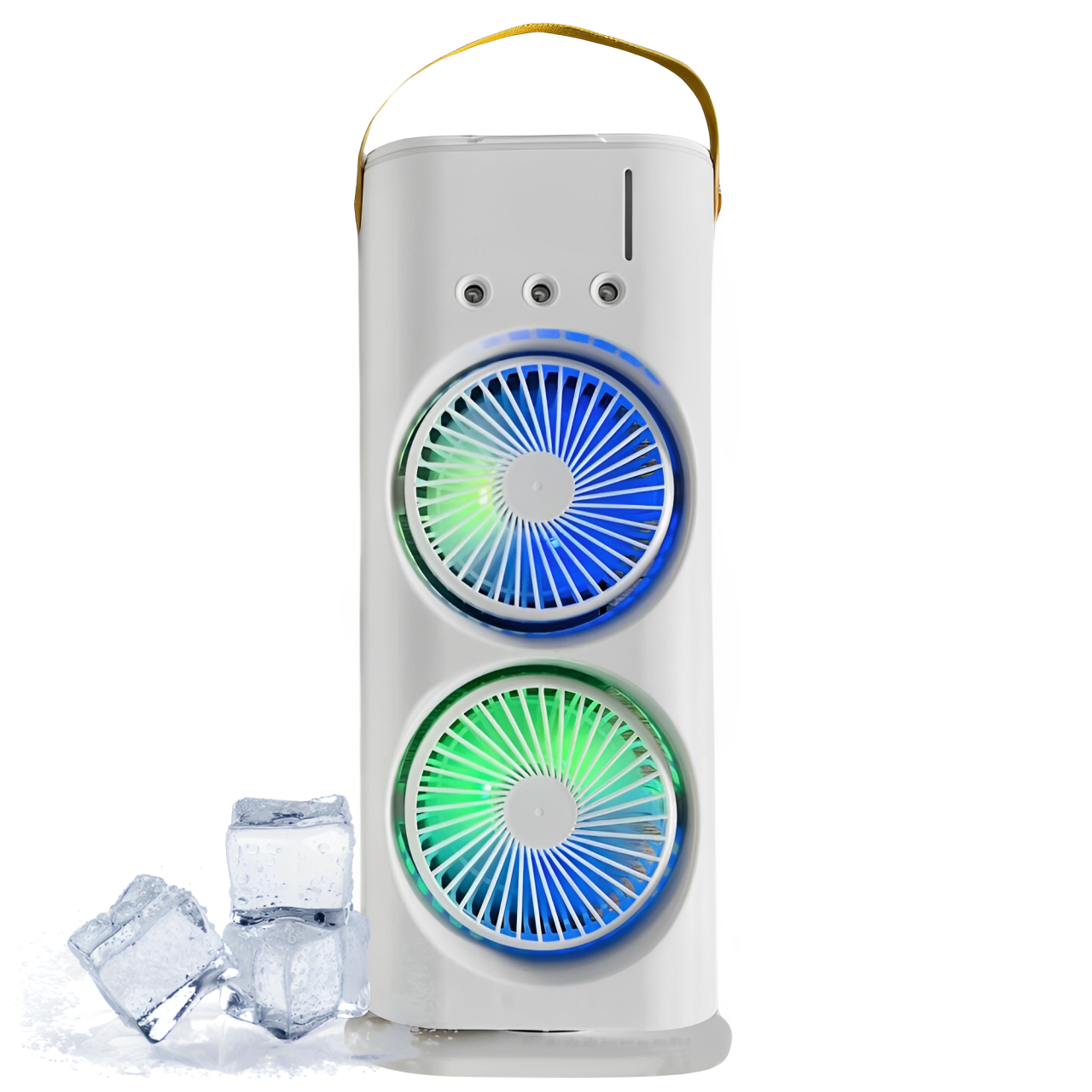 ❄️Aire Acondicionado Doble Portátil Recargable 3 En 1 Luz Led❄️