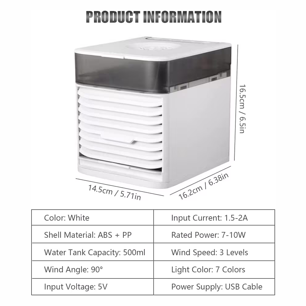 ❄️🌈Aire Acondicionado Portátil Ultra Air Cooler 7 Luces Led🥵