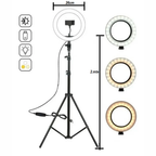 Aro Luz 26 Cm Led Cálido Trípode Profesional 2 Mts Inteligente