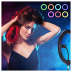 Aro De Luz 30 Cm Rgb Led Con Trípode Profesional 2 Mts