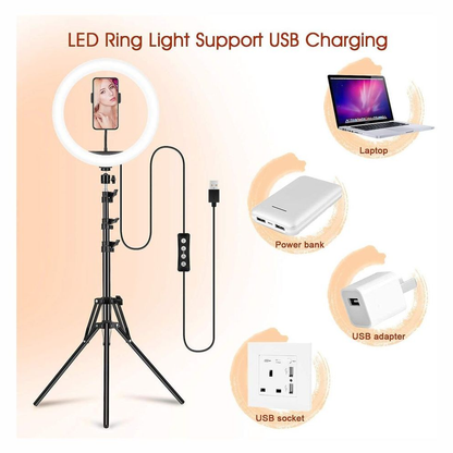 Aro De Luz 30 Cm Rgb Led Con Trípode Profesional 2 Mts