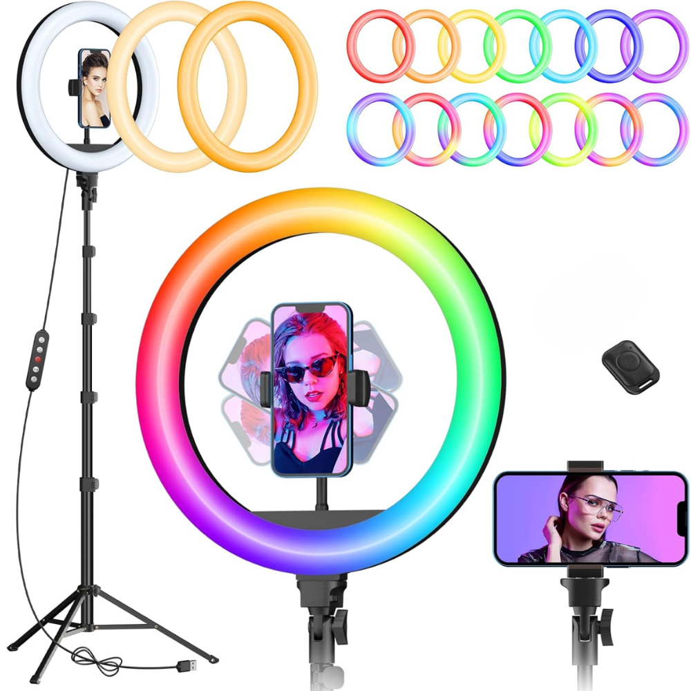 🔥Aro Luz Profesional Rgb Led 36cm Multicolor Trípode Control🎥