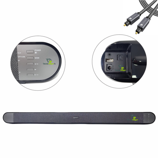 Barra De Sonido Sonivox Estéreo Soundbar Usb Aux Opt Av