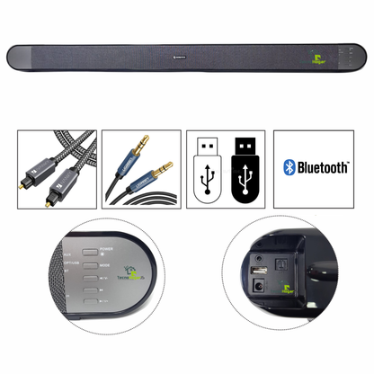Barra De Sonido Sonivox Estéreo Soundbar Usb Aux Opt Av