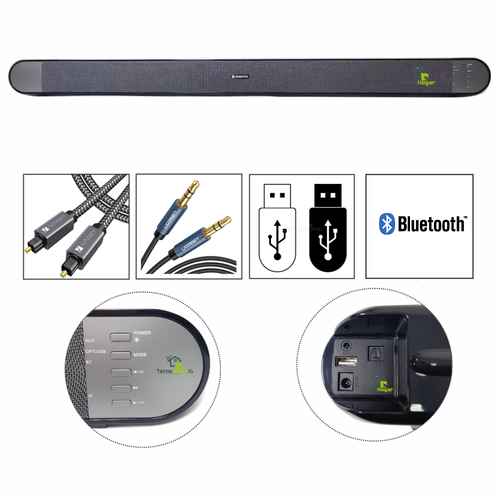Barra De Sonido Sonivox Estéreo Soundbar Usb Aux Opt Av