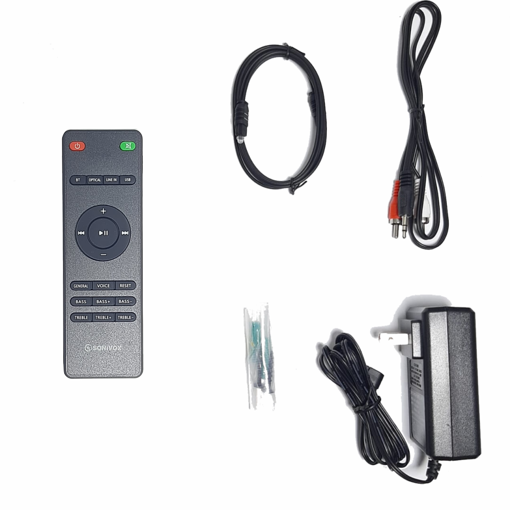 Barra De Sonido Sonivox Estéreo Soundbar Usb Aux Opt Av