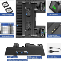 Thumbnail for Base Vertical Refrigerante Ps4 Fat Pro Slim Porta Juegos