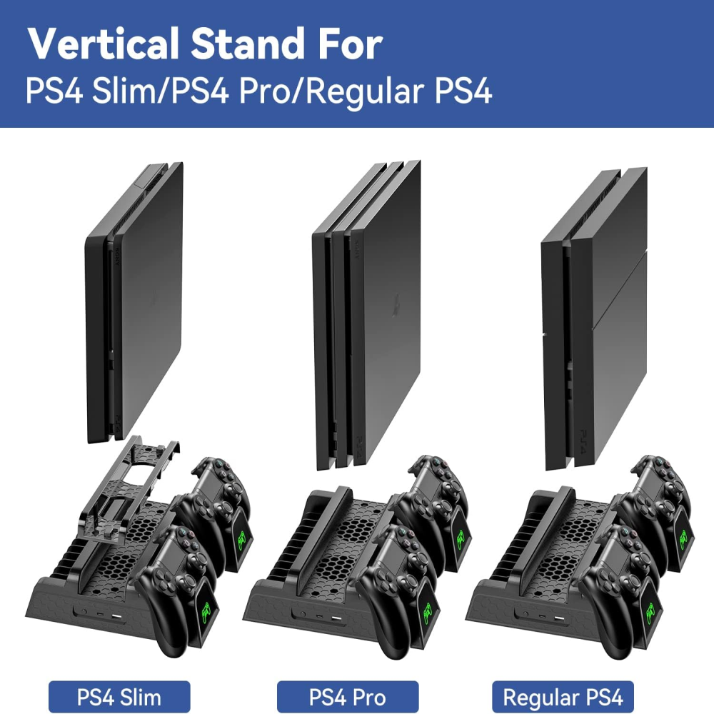 Base Vertical Refrigerante Ps4 Fat Pro Slim Porta Juegos