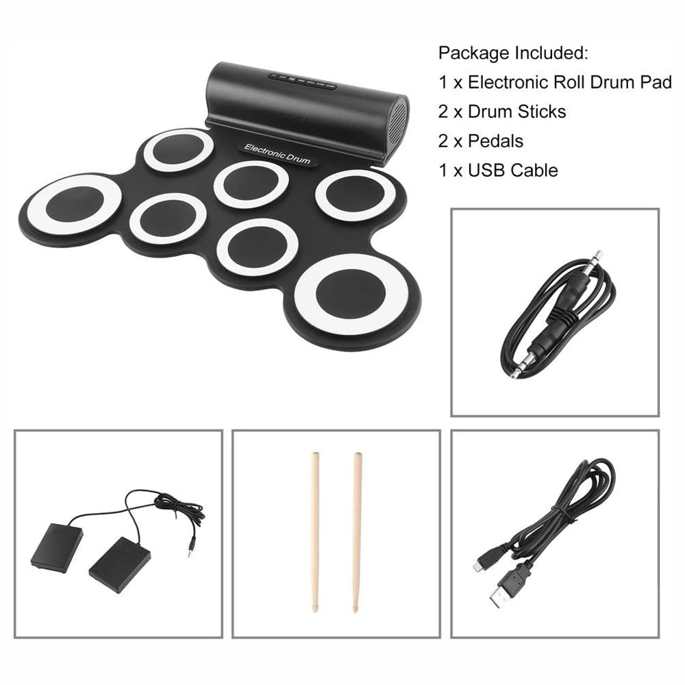 Batería Electrónica Musical Drum 7kid Portátil Altavoz