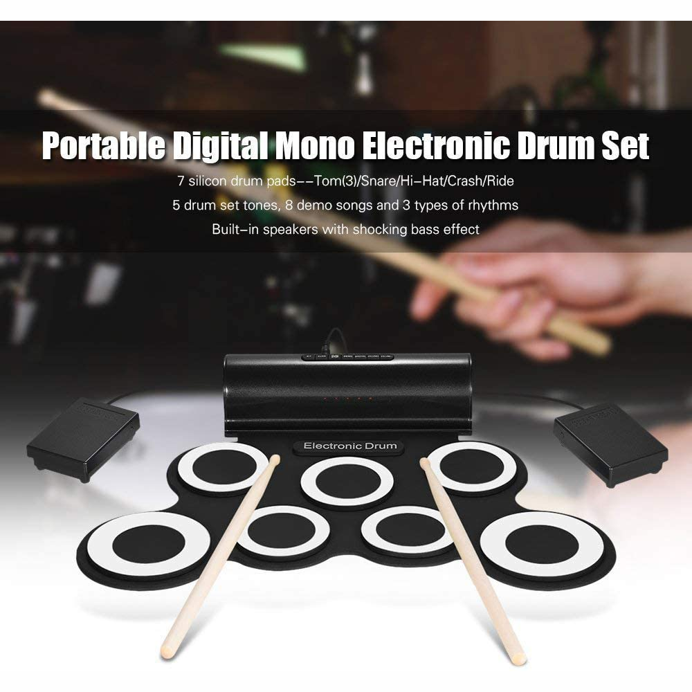 Batería Electrónica Musical Drum 7kid Portátil Altavoz