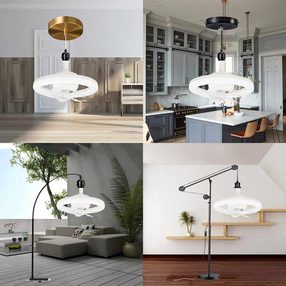 💡🌬️ Bombillo Led Con Ventilador Giratorio 60w + Control Remoto 🚀