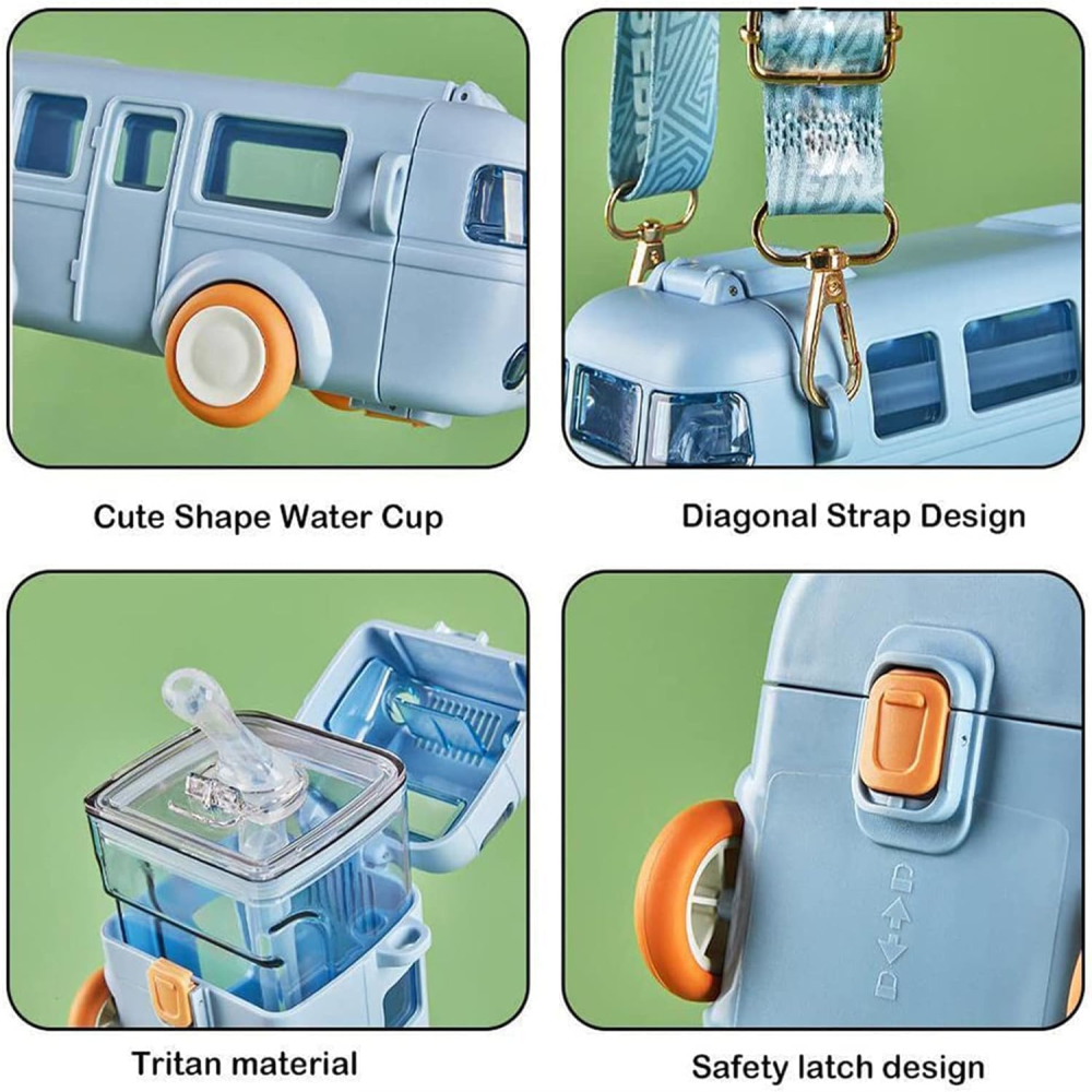 Botella Para El Agua En Forma De Autobús Para Niños 17 Onzas
