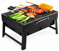 Asador Mini Plegable Portátil Carbón Camping Picnic 43x29 Cm Negro