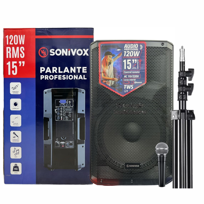 Cabina De Sonido 15 Pulgadas Profesional Activa Sonivox 120w