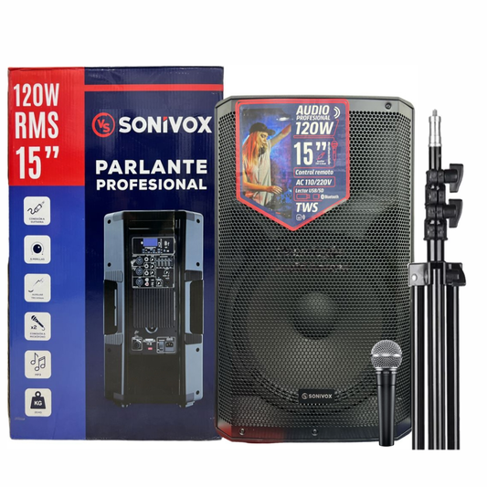 Cabina De Sonido 15 Pulgadas Profesional Activa Sonivox 120w